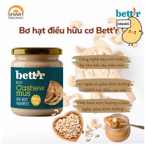 Bơ hạt điều hữu cơ 250gr - Bett'r