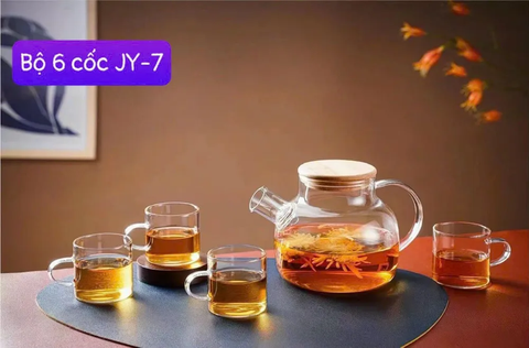 BỘ BÌNH THỦY TINH NẮP GỖ