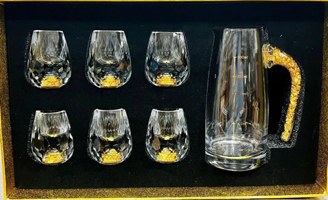 Set 6 ly uống rượu kèm bình rót pha lê,  MÃ RẺ
