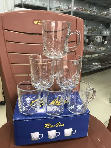 6 cốc thủy tinh có quai uống bia 245ml