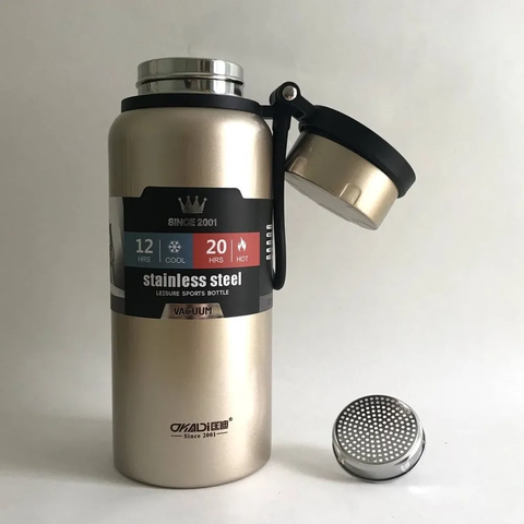 Bình giữ nhiệt nóng lạnh bằng Inox có dây cầm tiện lợi, 650ml