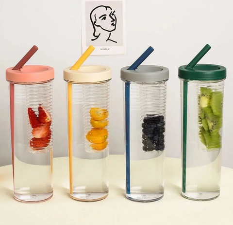 Cốc nước dung tích lớn 700ml có ống hút sử dụng tiện lợi