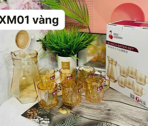 Bộ 6 Ly Thủy Tinh Xoắn Kèm Bình Khay Sang Trọng