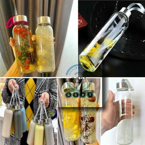 bình thủy tinh đựng nước dây xách – chai thủy tinh dây xách 300ml