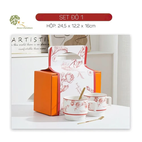 Sét 2 Cốc Sứ Quà Tặng Mẫu Mới (THÙNG 30B)