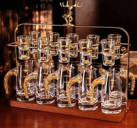 Bình Rượu Pha Lê Vàng 24K