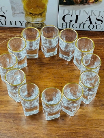 Ly uống rượu viền vàng, bộ 6 cái