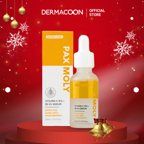 Tinh chất dưỡng sáng và làm giảm các dấu hiệu da thâm sạm PAX MOLY Vitamin C 15% + B5 5% Serum 30ml