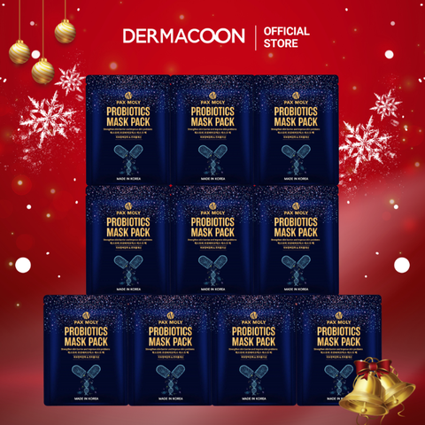 Mặt nạ dưỡng ẩm giúp hạn chế dầu thừa và cải thiện các vấn đề da PAX MOLY Probiotics Mask Pack (Hộp 10 miếng)