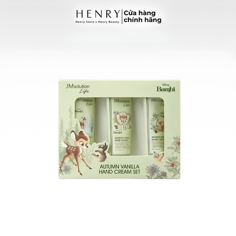 Set Kem Dưỡng Tay JM Solution Life Autumn Vanilla Disney (3x50ml) – Set Bambi Xanh, Hương Gỗ Ấm Áp