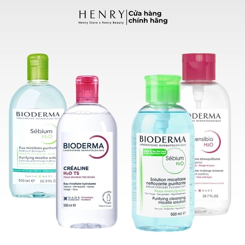Nước Tẩy Trang Bioderma Sensibio H2O & Sebium H2O Đủ Size (500ml - 850ml)