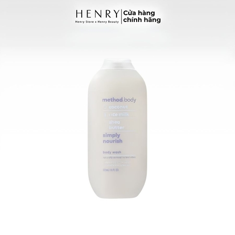 Sữa Tắm Method Simply Nourish Body Wash 532ml – Dưỡng Ẩm Từ Dừa & Sữa Gạo, Làm Sạch Dịu Nhẹ Cho Mọi Loại Da