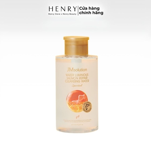 Nước Tẩy Trang JM Solution Trứng Cá Hồi Water Luminous Salmon Repair Cleansing Water 850ml – Làm Sạch Sâu, Dưỡng Ẩm & Dịu Nhẹ Cho Mọi Loại Da