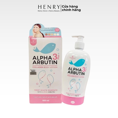 [Xách Tay] Dưỡng Thể Trắng Da Alpha Arbutin Collagen Lotion 3+ Plus 495ml Da Trắng Mịn, Căng Mướt Chuẩn Spa
