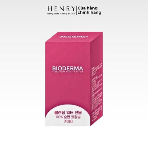 Bông Tẩy Trang Bioderma (Hàn Quốc), Cotton Nguyên Chất (Hộp 40 Miếng)