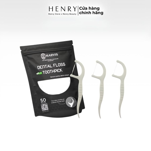 Tăm Chỉ Nha Khoa Marvis Dental Floss Toothpick (50 Cái) – Làm Sạch Kẽ Răng Hiệu Quả, Hơi Thở Tươi Mát Mỗi Ngày