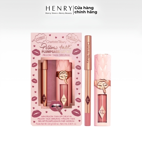 Set Charlotte Tilbury Pillow Talk Plumpgasm Lip Liner and Lip Gloss – Tạo Viền Môi Sắc Nét, Hiệu Ứng Môi Căng Mọng