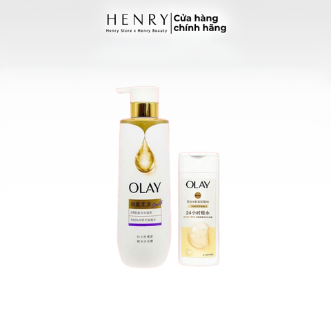 Combo Sữa Tắm OLAY  Fullsize 500ml Kèm Mini 80ml – Làm Sạch Dịu Nhẹ, Dưỡng Ẩm Mềm Mịn