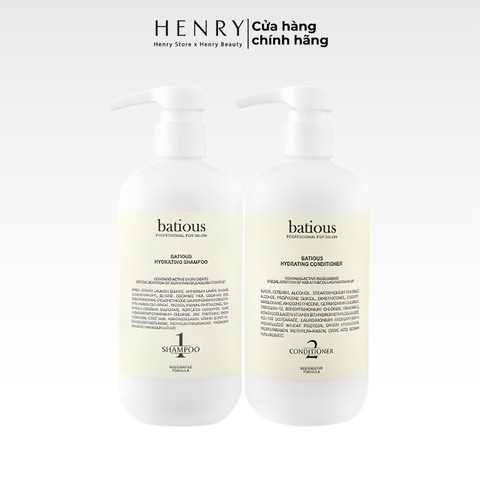 Dầu Gội/ Dầu Xả Batious Hydrating 960ml Phục Hồi & Cấp Ẩm Chuyên Sâu