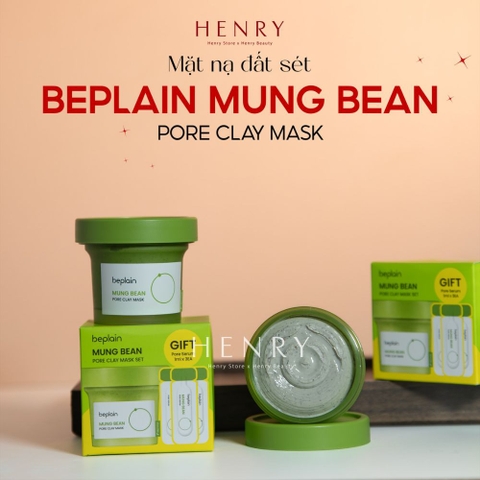 Mặt Nạ Đất Sét Đậu Xanh Beplain Mung Bean Pore Clay Mask 120ml + Tặng Kèm 3 Serum Đậu Xanh (1ml x 3)