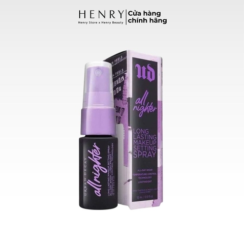 [Mini 15ml/ HSD T3/2028] Xịt Khoá Nền Urban Decay All Nighter Setting Spray Giữ Lớp Nền Hoàn Hảo Suốt 16 Giờ