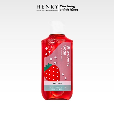 Sữa Tắm Bath & Body Works Strawberry Soda With Pro-Vitamin B5 + Aloe Body Wash 295ml