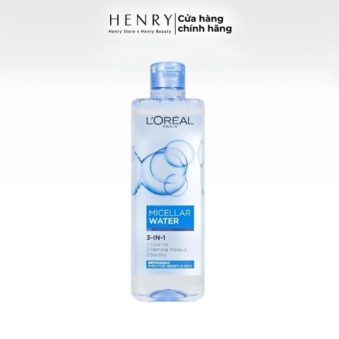[Hàng Công Ty] Nước Tẩy Trang L'Oréal Micellar Water Refreshing 400ml – Làm Sạch Sâu, Dịu Nhẹ Cho Da Dầu & Da Nhạy Cảm
