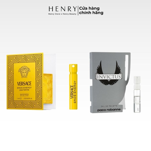 [Vial] Nước Hoa Nam Versace Eros Energy 1ml & Paco Rabanne Invictus Platinum 1.5ml