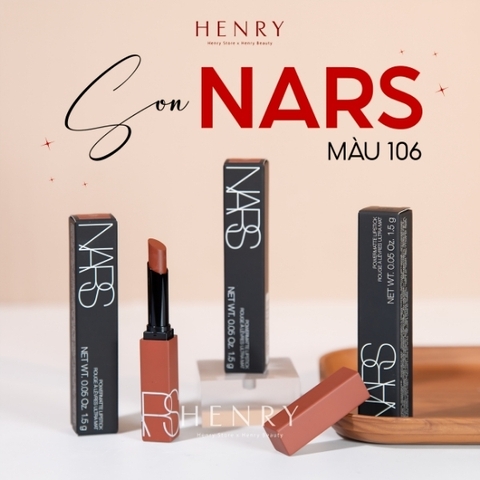 Son NARS Powermatte Lipstick #106 Dark Star – Nâu Caramel Pha Cam Hồng Cá Tính, Cuốn Hút