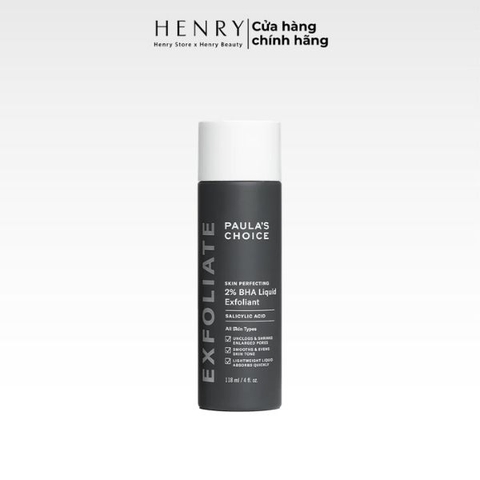 [Hàng xách tay] Dung Dịch Tẩy Da Chết Paula's Choice Skin Perfecting 2% BHA Liquid Exfoliant – Hỗ Trợ Giảm Mụn Đầu Đen, Làm Sạch Lỗ Chân Lông & Cải Thiện Kết Cấu Da