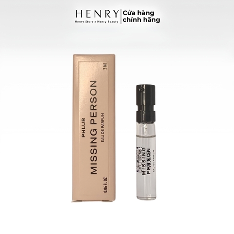 Vial Nước Hoa Phlur Missing Person EDP 2ml – Hương Xạ Hương Gần Gũi, Ấm Áp
