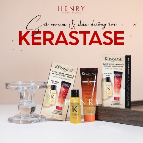Set Serum & Dầu Dưỡng Tóc Kérastase 30ml + 15ml - Bộ Đôi Phục Hồi Tóc Khô Xơ, Dưỡng Mượt Chuẩn Salon