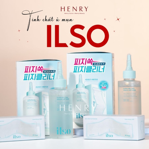 Tinh Chất Ủ Mụn Đầu Đen Ilso Super Melting Serum Softener 150ml + 40 Miếng Bông Tẩy Trang