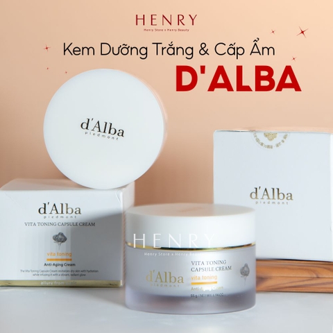 [Tách Set] Kem Dưỡng Trắng & Cấp Ẩm d'Alba Vita Toning Capsule Cream 55gr
