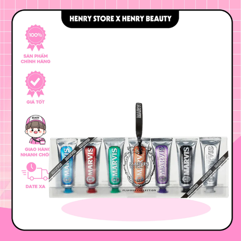 Set 7 tuýp kem đánh răng Marvis Mini 25ml X 7
