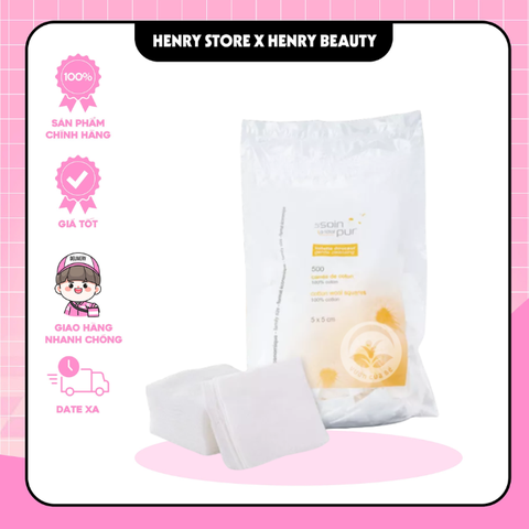 Bông tẩy trang Tetra Le Soin Laretat Pur Pháp - 600 miếng