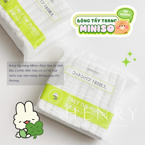 Bông tẩy trang miniso 180 miếng