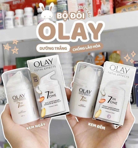 Set kem dưỡng Olay Total Effects 7 in 1 ngày và đêm - bill UK