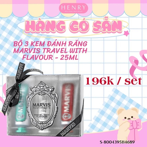 Bộ 3 Kem Đánh Răng Marvis Travel With Flavour - 25ml