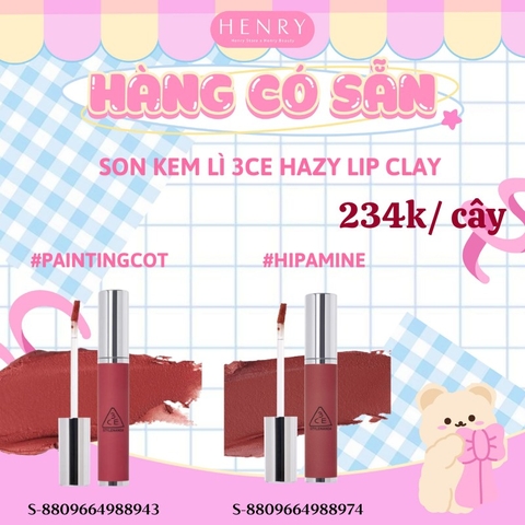 Son Kem Lì 3CE Hazy Lip Clay