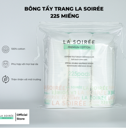 Bông tẩy trang La Soirée 225 miếng tròn