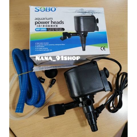 Máy Bơm Chìm và Oxy 3 trong 1 SOBO WP-1200, WP-1680, WP-2680