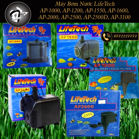 Máy Bơm Nước, Máy Thuỷ Canh LifeTech cho Bể Cá AP1000 - AP1200 - AP1550 - AP1600 - AP2000 - AP2500 - AP2500D - AP1300