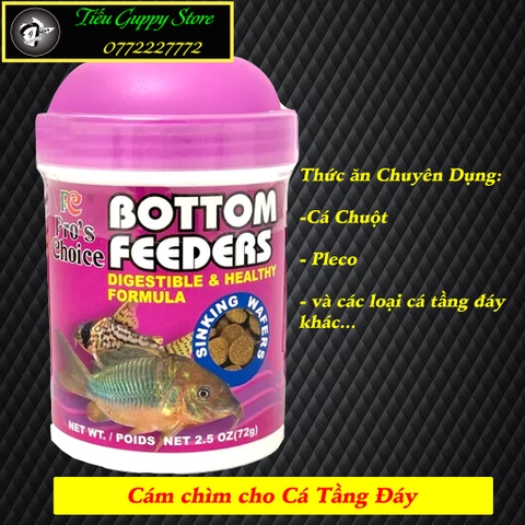 Thức Ăn Cá Tầng Đáy: Cá Chuột, Pleco ..... Bottom Feeders Pro Choice (Hủ 72gram)