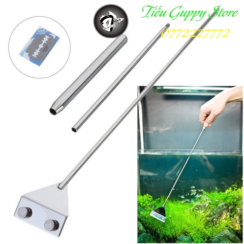 Dao Cạo Rêu Mufan - Chất Liệu Inox 304 Bền Bì - Chuyên Loại Bỏ Rêu Hại và Vệ Sinh Hồ Cá (Chiều Dài 46cm và 65cm)