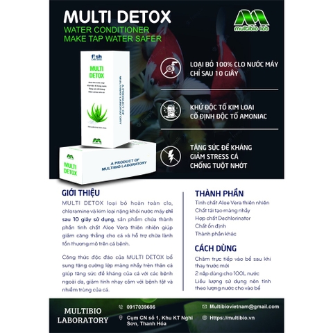 Multi Detox – Khử Độc Nước, Giảm Stress, Chống tuột nhớt cho cá cảnh
