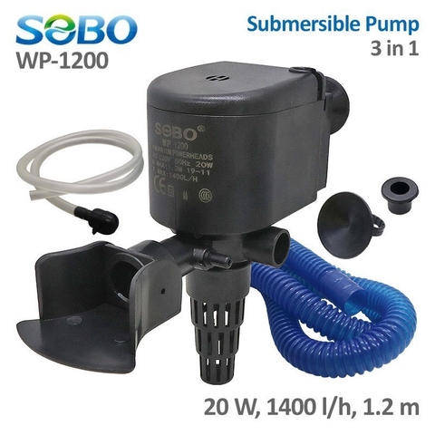 Máy Bơm Chìm và Oxy 3 trong 1 SOBO WP-1200, WP-1680, WP-2680