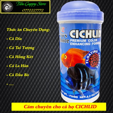 CICHLID Floating Pellets Pro Choice - Thức Ăn Chuyên Dụng Cho Cá họ Cichlid: Hồng Két, Đầu Bò, Tai Tượng, La Hán...)