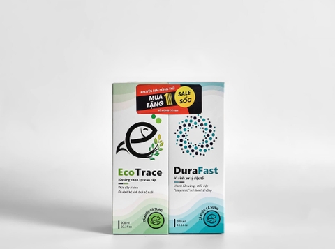 Combo Vi sinh DuraFast & Khoáng chọn lọc cao cấp EcoTrace xử lý độc tố cho hồ cá. Chai 300ml