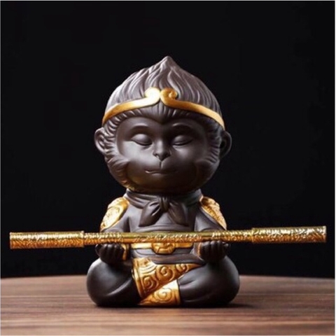 Tượng Tôn Ngộ Không - Tề Thiên Đại Thánh - Trang Trí Bể Cá Cảnh Bằng Gốm